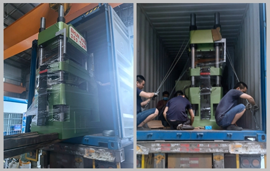 การจัดส่งเครื่องขึ้นรูปภาชนะเมลามีน Shunhao และเครื่องอุ่นล่วงหน้า