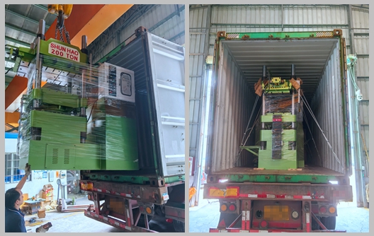 การจัดส่งเครื่องขึ้นรูปเมลามีน 200 ตันและอุปกรณ์อุ่นล่วงหน้าของ Shunhao